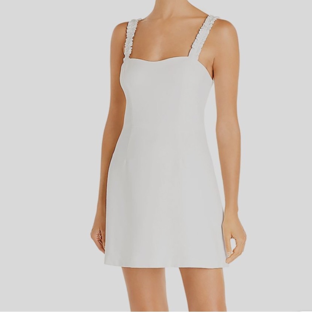 French Connection Women's White Frill Strap Minidress